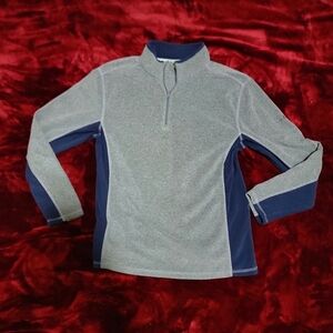Nordic Track Men's M Quarter Zip Fleece Sweatshirt Blue Gray